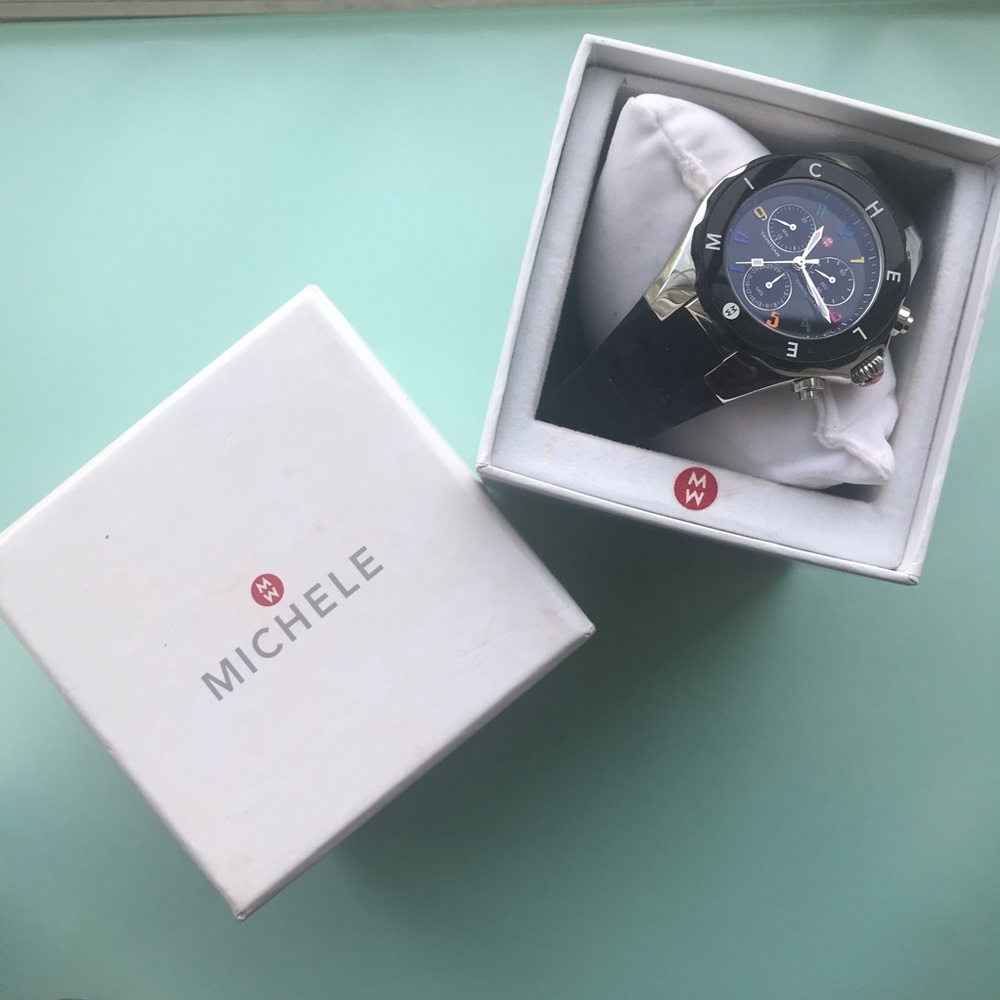 Michele Black and Multi Tahitian Jellybean Watch